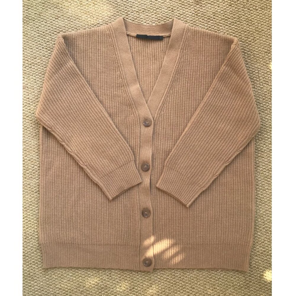 Jenni Kayne Cashmere Cocoon Cardigan S/M Camel Beige Quiet Lux Knit - Picture 6 of 10